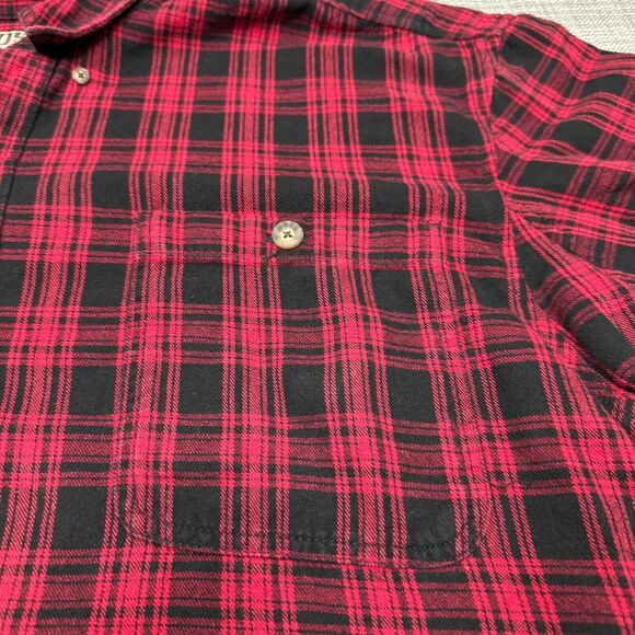 Duluth Trading Shirt Mens XXL Red Plaid Free Swingin' Cabincore Woodsy Camping - Picture 4 of 9